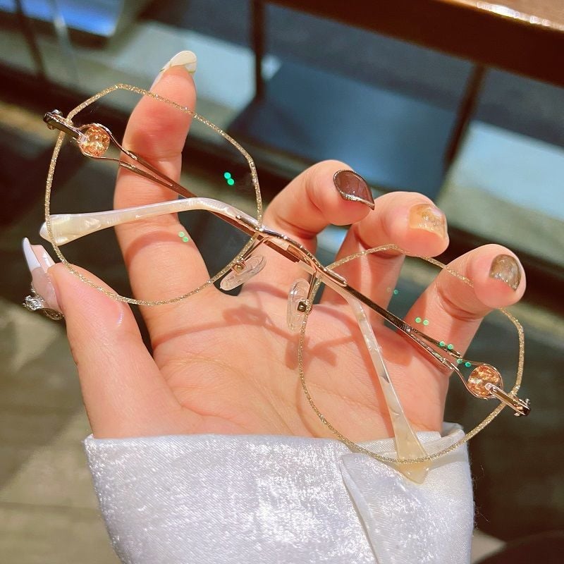 👓 Stylové bezrámové brýle s diamantovým leskem proti modrému světlu! ✨