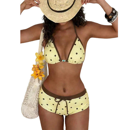 👙 Bikiny s puntíky a pásky kolem krku