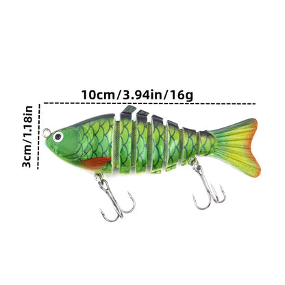 🔥🎣 Profesionální segmentovaná plovoucí nástraha – Ručně vyladěný pohyb, 3x silnější háčky, testováno na okouny v jezeře Lake Fork 🐟