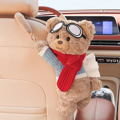 🐻 Plyšový medvídek – držák na kapesníky do auta! Roztomilý a praktický! 🚗