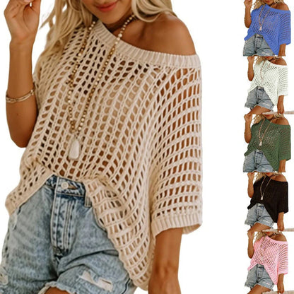 👚 Letné háčkované tričko s V-výstrihom – dýcha s tebou aj v horúčavách! 🌞