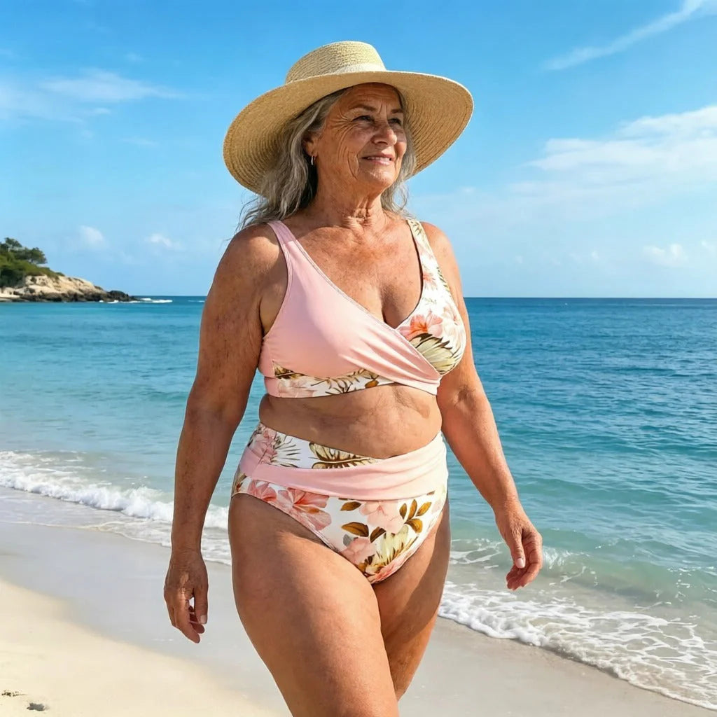 🌸 Bikiny s vysokým pasem a květinovým vzorem: Zdůrazněte svou postavu – Skladem! 👙