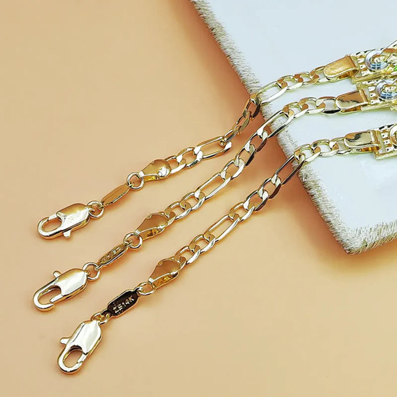 ⌚ Náramek Figaro s řetízkem a náboženskými ikonami – nadčasová elegance a odolnost! 🌟
