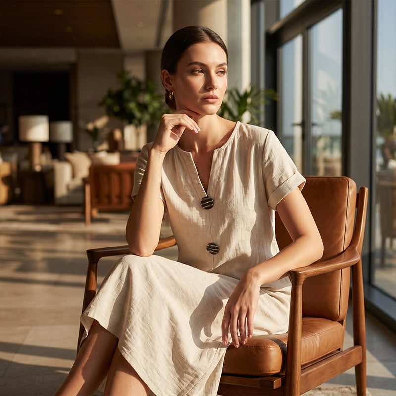 🌸 Letní midi šaty s V-výstřihem – elegance a pohodlí v jednom! ☀️