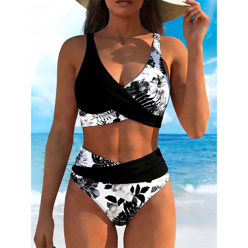 🌸 Bikiny s vysokým pasem a květinovým vzorem: Zdůrazněte svou postavu – Skladem! 👙