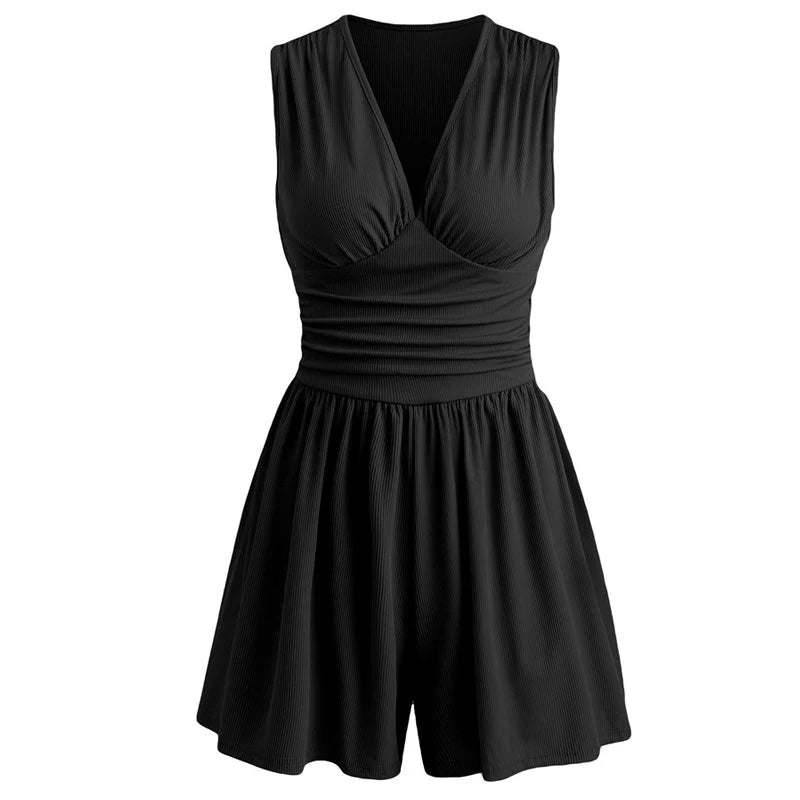 👗 Dámské plisované šaty s výstřihem do V – stažený pas a volný komfort na léto!