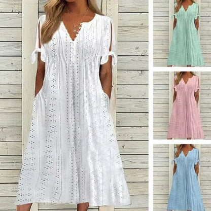 🥰Elegantní dámské šaty s výstřihem do V