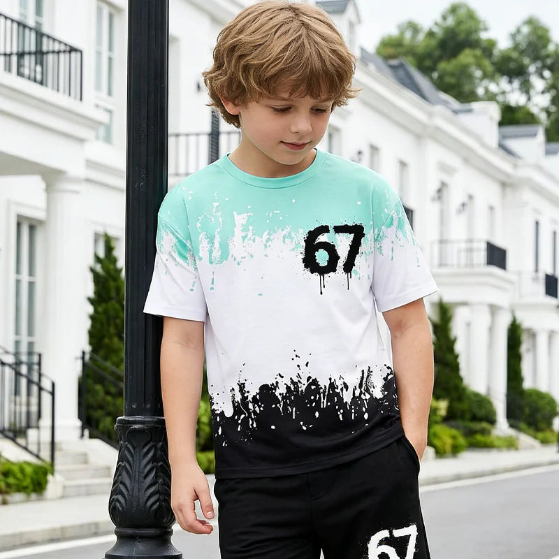 👕 Chlapecká dvojdílná sada 2026 s 3D tiskem – prodyšná, pohodlná a plná stylu