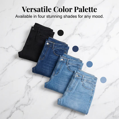 👖Dámské džíny s vysokým pasem, elastické a se širokými nohavicemi
