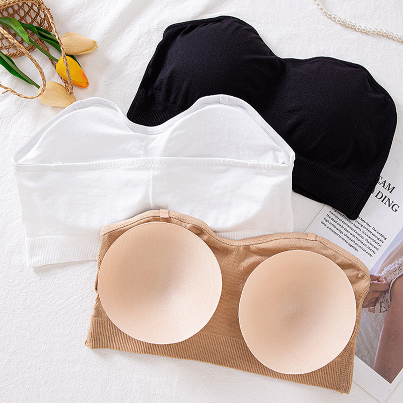 🌸 Bezdrátová bandeau podprsenka s odnímatelnými ramínky – maximální pohodlí! 🦋