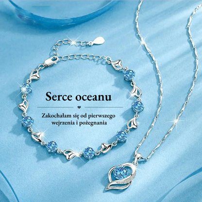 💌 Dárková sada Srdce oceánu – náhrdelník + náramek z lásky! 🌊