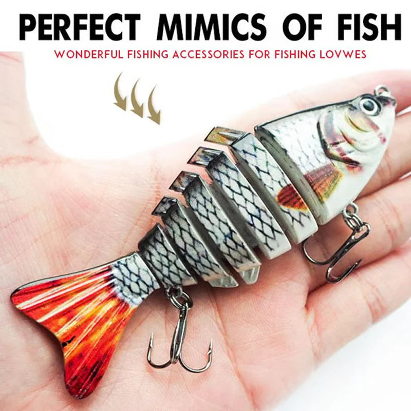 🔥🎣 Profesionální segmentovaná plovoucí nástraha – Ručně vyladěný pohyb, 3x silnější háčky, testováno na okouny v jezeře Lake Fork 🐟