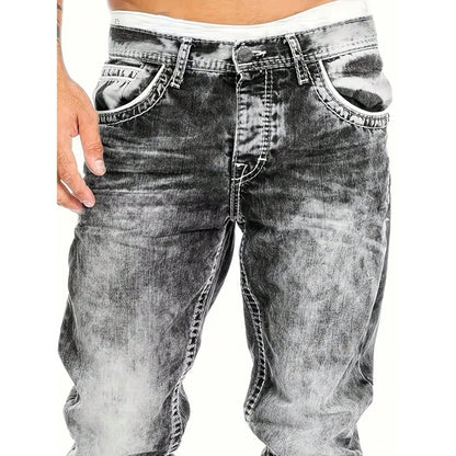 👖 Pánské kreativní volné džíny s vintage efektem – pohodlí + streetwear styl
