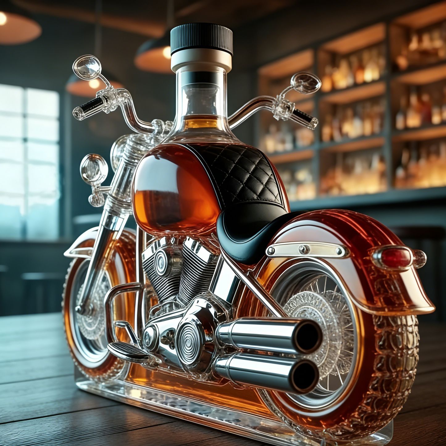 🏍️ Karafa na whisky ve tvaru motorky, která oživí každý bar! 🔥