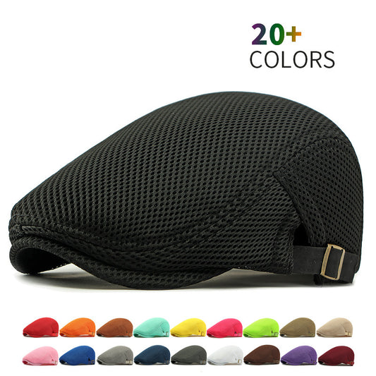 🧢✨ Prodyšná plochá čepice s nastavitelným páskem – chladno a styl v létě