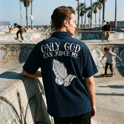 👕 Pánské tričko s motivem Modlících se rukou – výrazný a stylový design 🖤