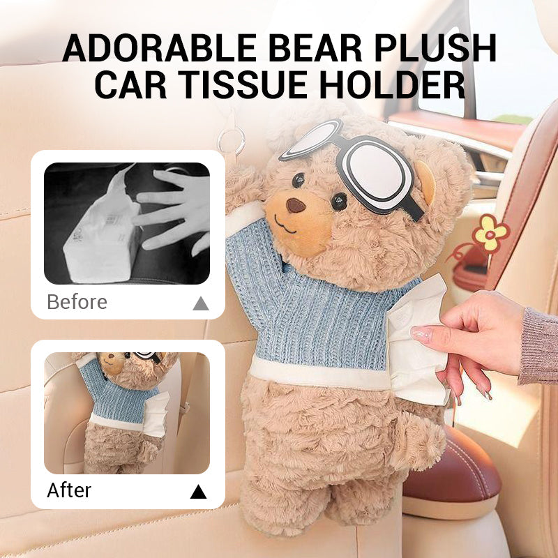 🐻 Plyšový medvídek – držák na kapesníky do auta! Roztomilý a praktický! 🚗