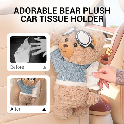 🐻 Plyšový medvídek – držák na kapesníky do auta! Roztomilý a praktický! 🚗