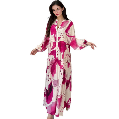 👗Dámské květinové maxišaty s výstřihem do V