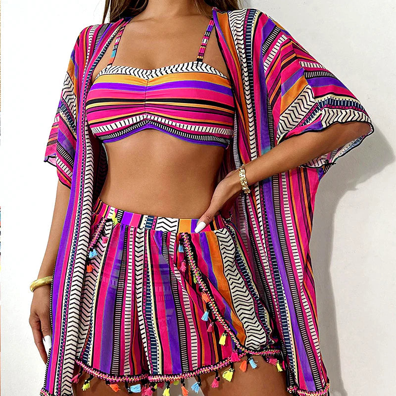 🌈 Čtyřdílné bikiny, které z vás udělají opravdovou plážovou královnu – sebevědomí a elegance na pláži! 💥👑
