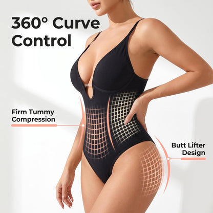 😍 Bezešvé Tvarovací Body s V Výstřihem – zploštění břicha & zvednutí zadku! 🌟