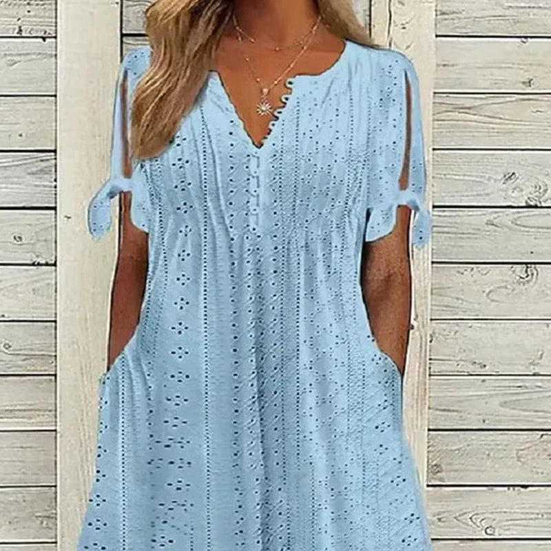 🥰Elegantní dámské šaty s výstřihem do V