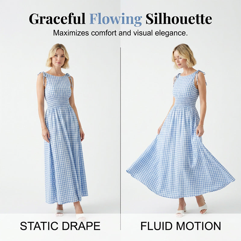 👗 Retro maxišaty s kostkovaným vzorem – letní elegance a pohodlí! ✨