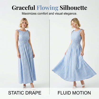 👗 Retro maxišaty s kostkovaným vzorem – letní elegance a pohodlí! ✨