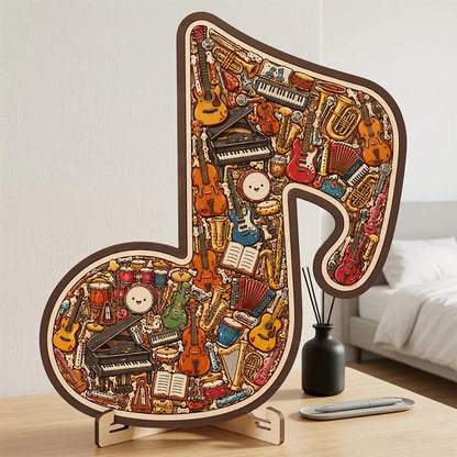 🎸 Užijte si kreativní hudební výzvu – Dřevěná skládačka ve tvaru hudebního nástroje – Platba při převzetí 🧩