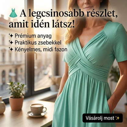 【S–3XL】👗Dámské dlouhé šaty s výstřihem do V a krátkými rukávy