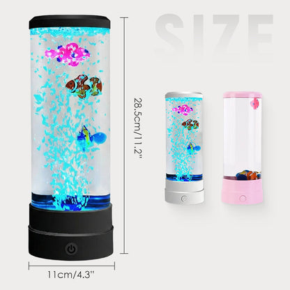 😍 LED Lampička s Bublinkami a Rybkami – 7 barev & dálkové ovládání! 🐠
