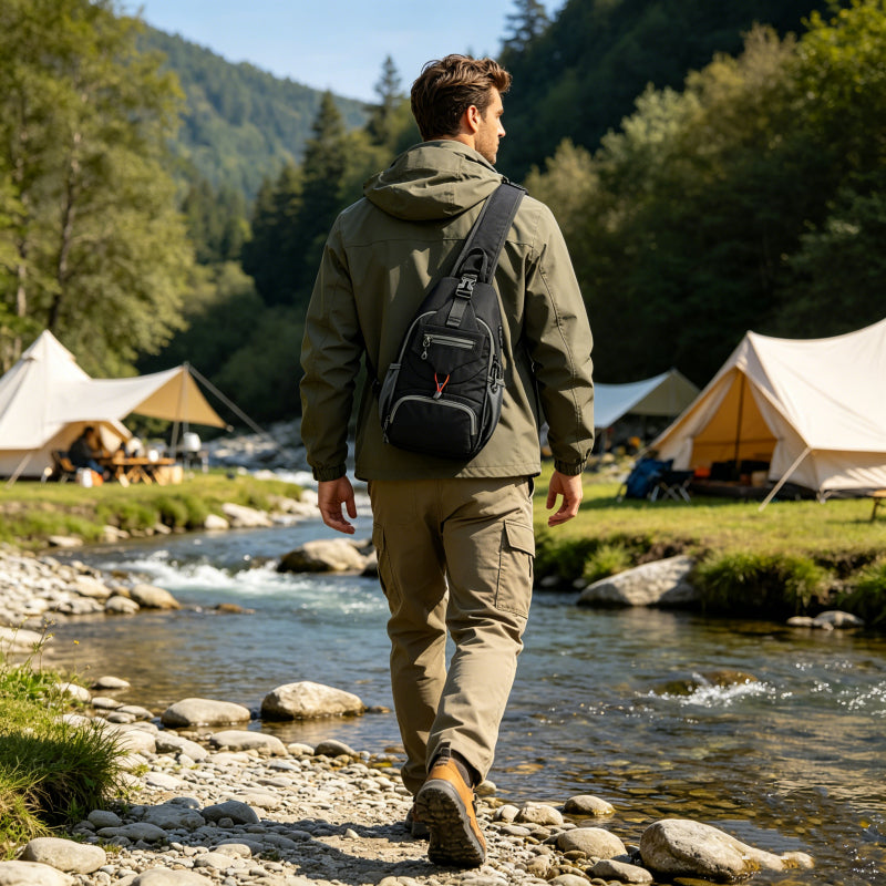 🧳✨ Pánská outdoorová crossbody taška – mnoho kapes a maximální praktičnost
