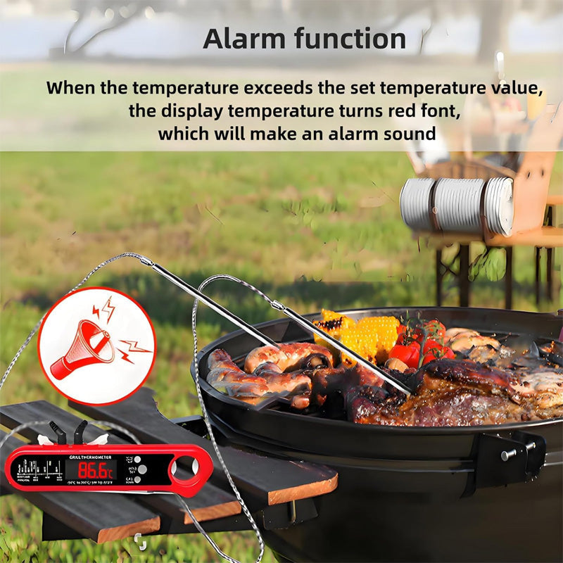 🍖 Teploměr na maso se dvěma sondami – současné měření dvou pokrmů + alarm! 🔥