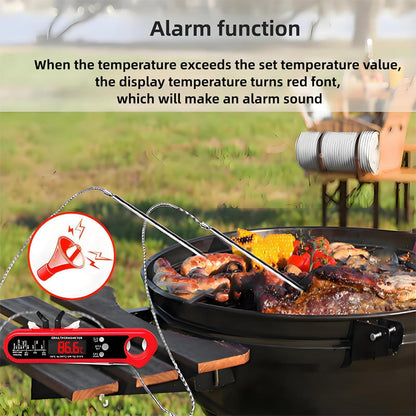 🍖 Teploměr na maso se dvěma sondami – současné měření dvou pokrmů + alarm! 🔥