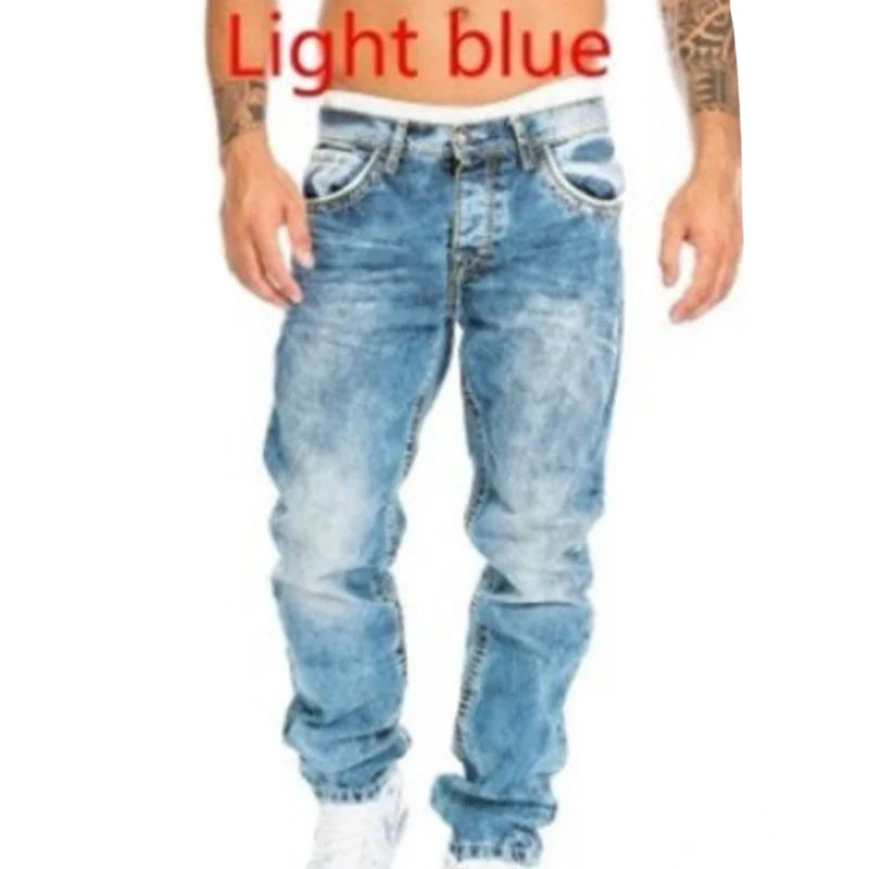 👖 Pánské kreativní volné džíny s vintage efektem – pohodlí + streetwear styl