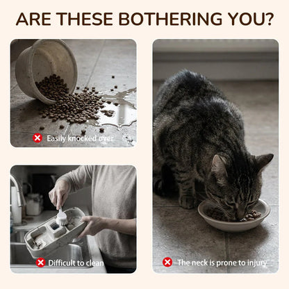 🐾Zvýšená miska pro kočky a psy se třemi miskami – protiskluzová a stabilní🥣🍽️✨