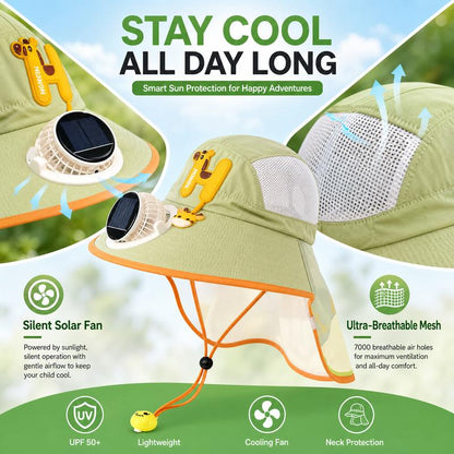 🌞Sluneční čepice s vestavěným ventilátorem