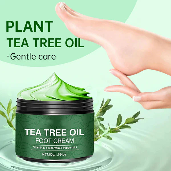 🦶 Zklidňující krém na nohy s aloe vera, tea tree a mátou – hydratace, chlad a úleva