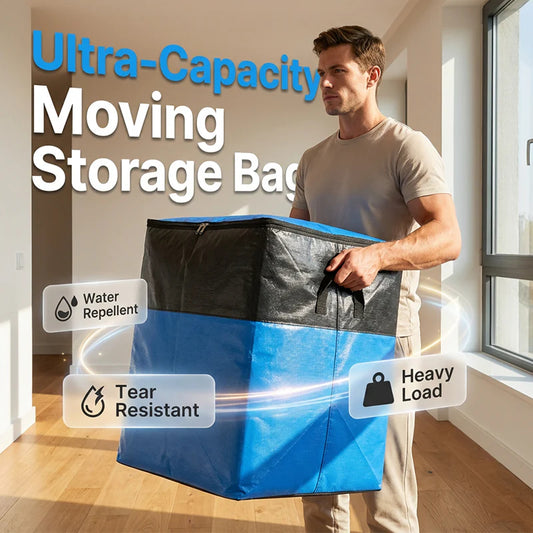 🧰Collapsible Storage & Moving Bag – Heavy‑duty PE, water‑resistant.