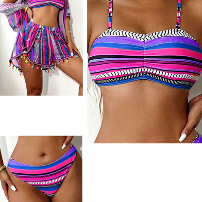 🌈 Čtyřdílné bikiny, které z vás udělají opravdovou plážovou královnu – sebevědomí a elegance na pláži! 💥👑