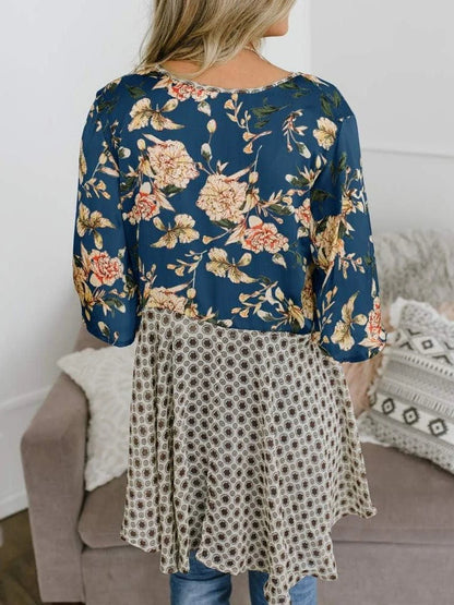 🌸Dámský kardigan s květinovým vzorem, volánkovými rukávy a vázáním vpředu – vzdušné, volné svršky v boho stylu