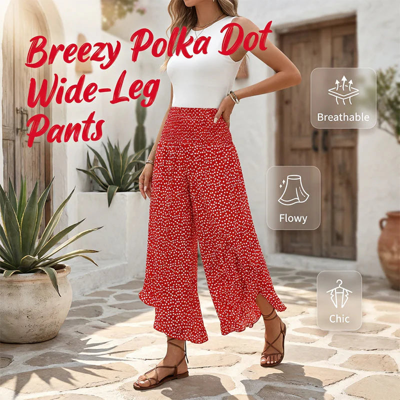 Volné dámské kalhoty s vysokým pasem a širokými nohavicemi – zužující se, pohodlné a elegantní