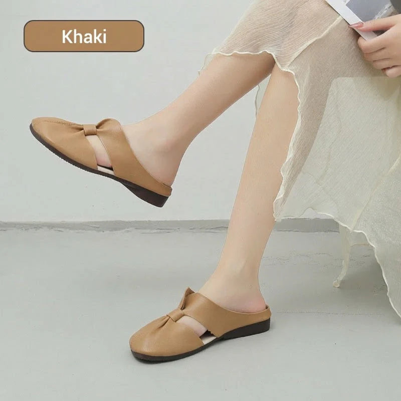 👡 Dámské pantofle s mašlí – měkká podrážka | Módní design, lehké a pružné – ideální na procházky a výlety po městě 🛍️