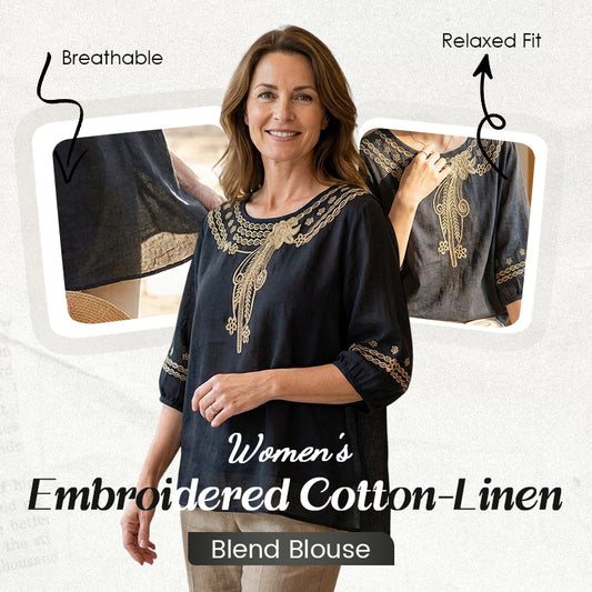 🌸✨ Vyšívaná blůza z bavlny a lnu – elegance a pohodlí v jednom!