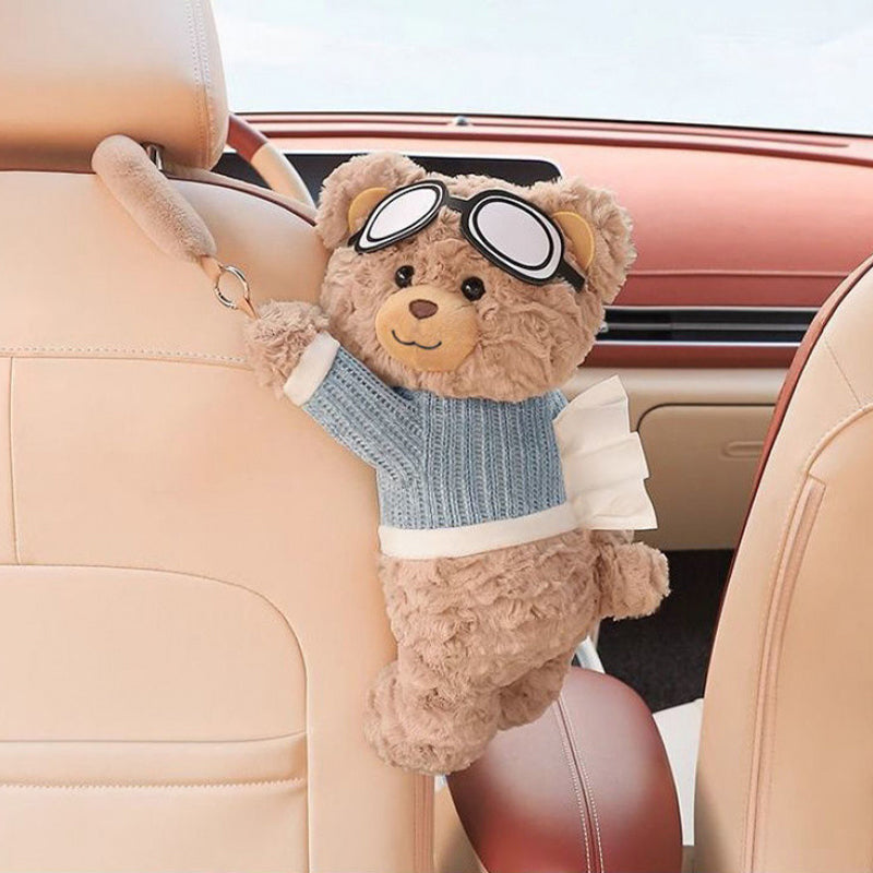 🐻 Plyšový medvídek – držák na kapesníky do auta! Roztomilý a praktický! 🚗
