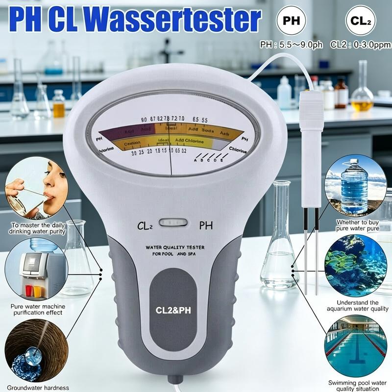 🔬💧 Měřič pH a chlóru Cl₂ – 50 % SLEVA! Přesné měření pH a chlóru v bazénu – snadné, rychlé a spolehlivé. 🔥🏊