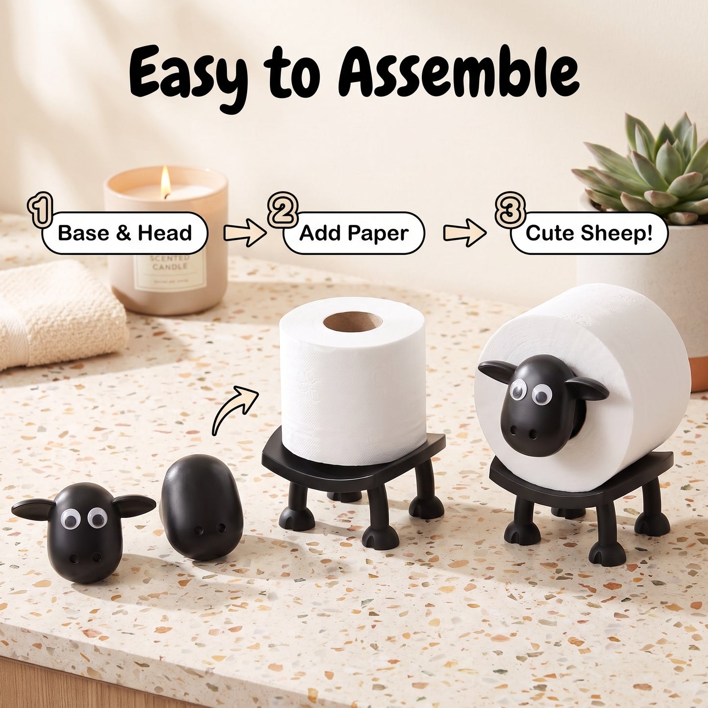 🐑 Roztomilý držák na toaletní papír ve tvaru ovečky – šarm do koupelny! 🛁