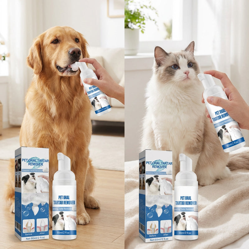 🐾✨ Pěnový odstraňovač zubního kamene pro psy a kočky – svěží dech bez kartáčování