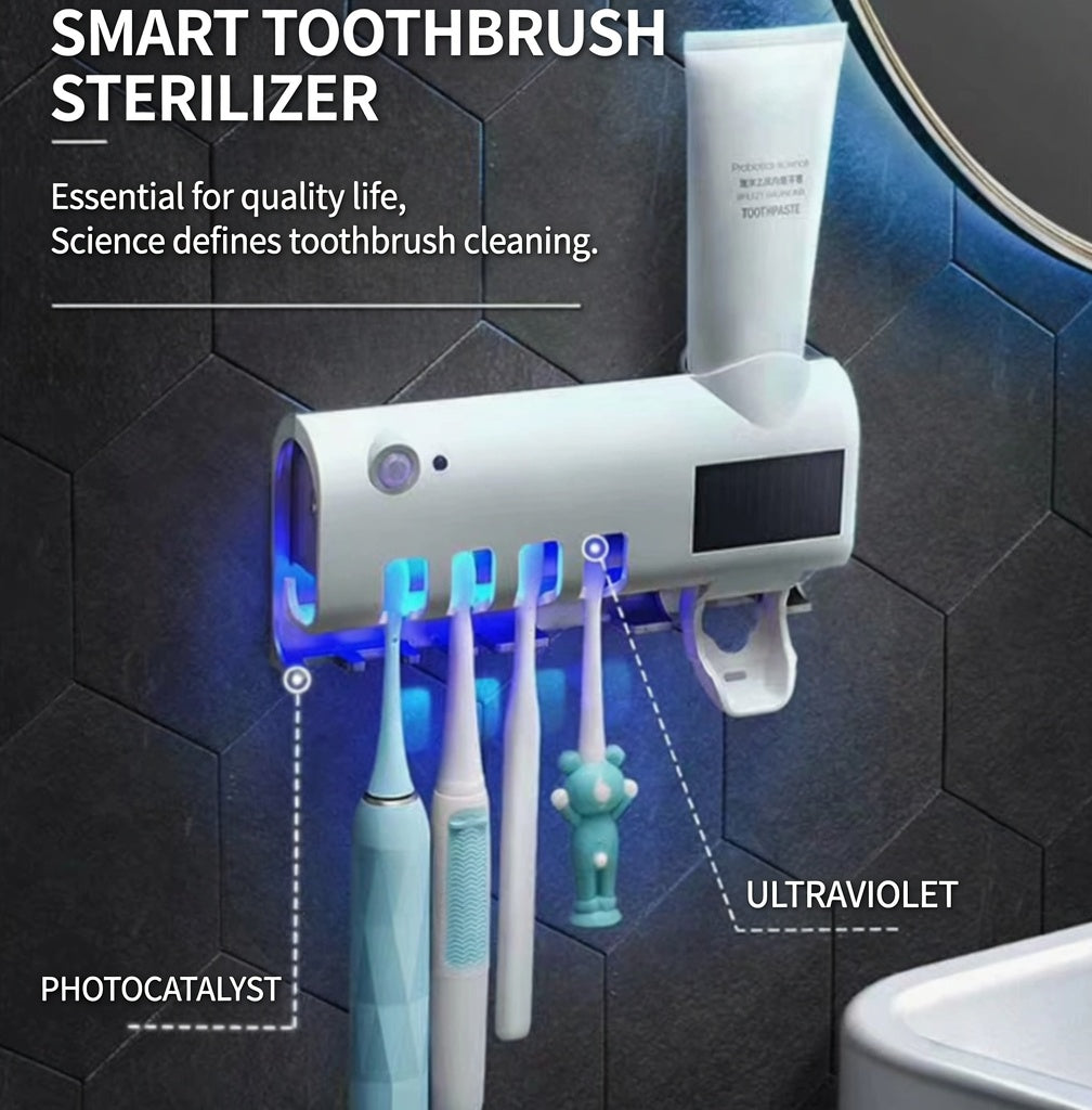 🦷 UV sterilizační držák na zubní kartáčky – hygiena a pořádek v koupelně! ✨