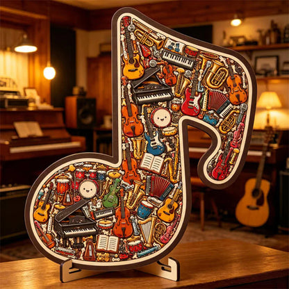 🎸 Užijte si kreativní hudební výzvu – Dřevěná skládačka ve tvaru hudebního nástroje – Platba při převzetí 🧩